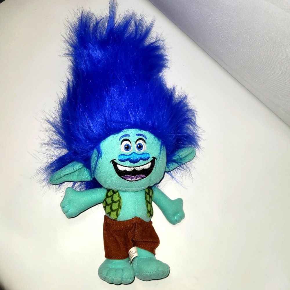 HAPPY BLUE BRANCH TROLL,DreamWorks Troll Plush  Stuffed Animal